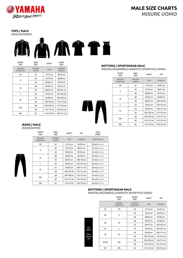 SIZE CHART UOMO