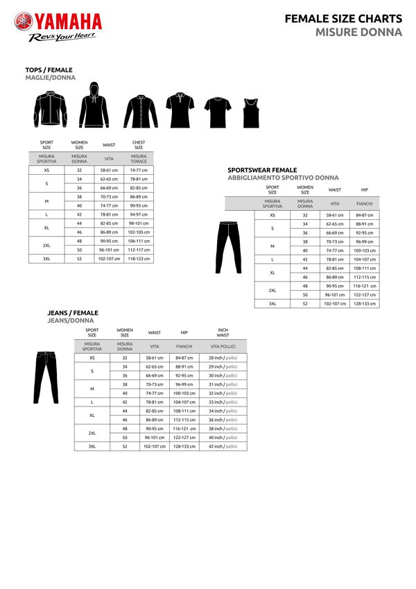 SIZE CHART DONNA